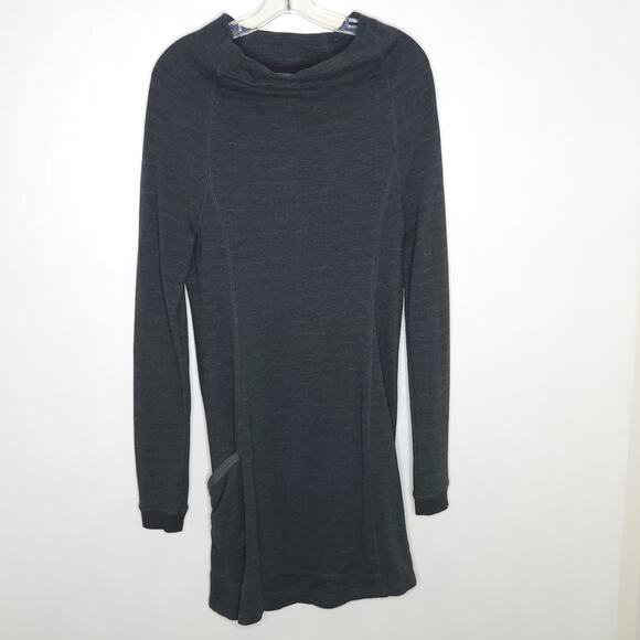 Horny Toad Hideout Dress Charcoal Gray Cowl Neck Long Sleeve Women Small - Picture 8 of 11